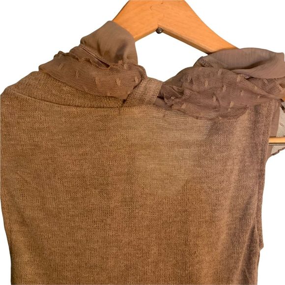 Anthropologie Blue Bird Sweater Scarf Light Brown Size Medium - Picture 4 of 8